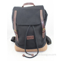 new trend leather string black canvas big volume travel backpack climbing bag